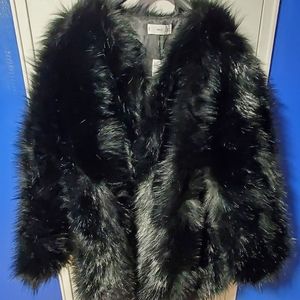 Mango Black Faux fur